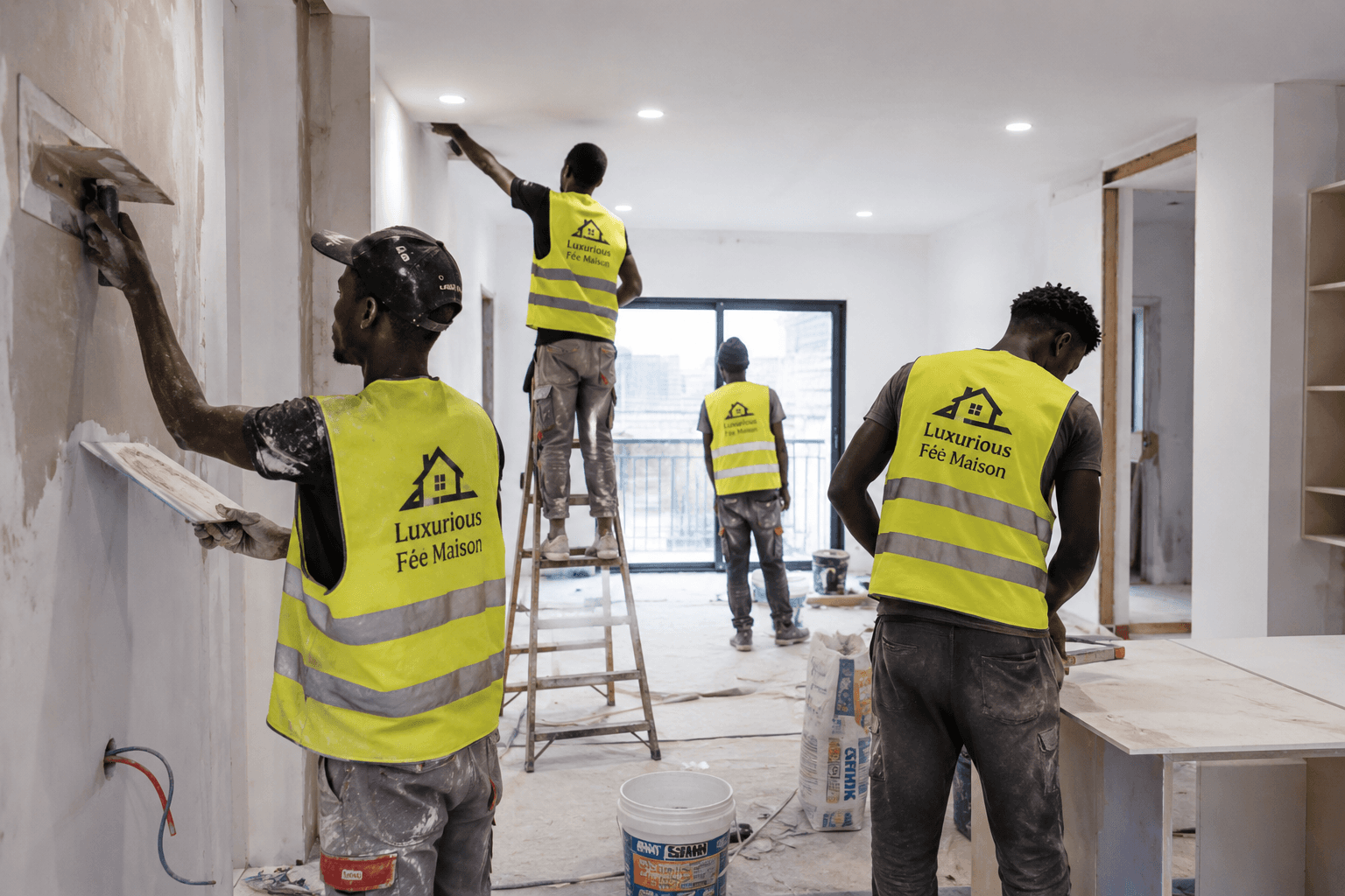 Équipe professionnelle de décoration d'intérieur
